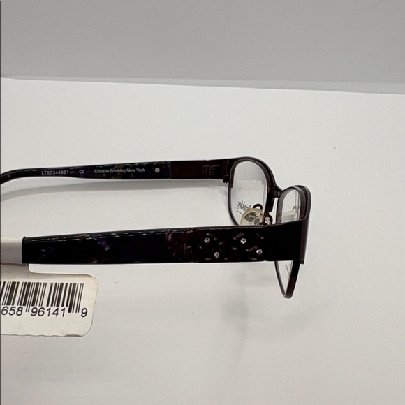 Christie Brinkley NEW YORK brown gem eyeglasses demo frame 52-16-135 - Picture 9 of 13